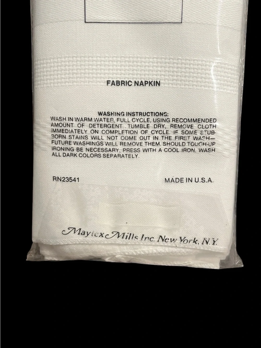 Maytex Mills Satin Stripe Fabric Napkins White 17